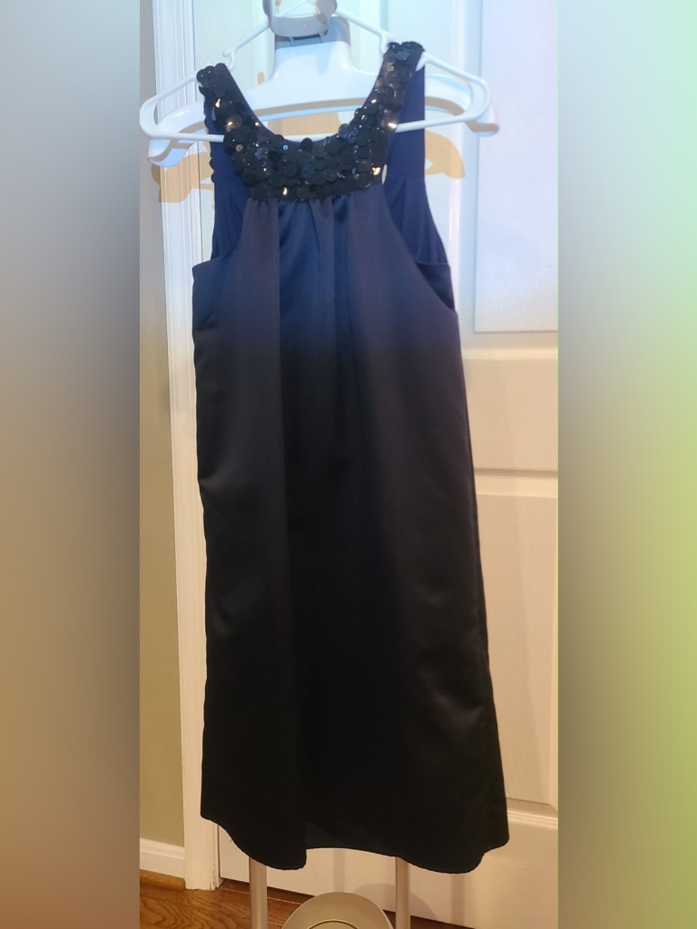 Simply Vera Vera Wang Navy and Black Midi Dress with Embellished Straps - Picture 4 of 16
